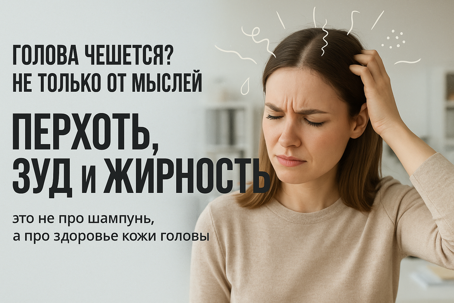 Перхоть, зуд и жирность кожи головы