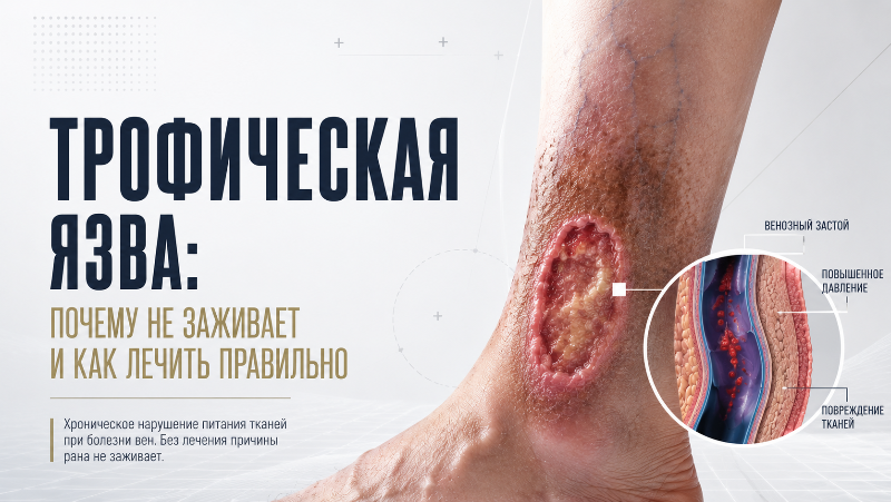 Трофические язвы на ногах: почему появляются и как добиться заживления