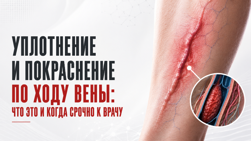 Уплотнение и покраснение по ходу вены: что это и когда срочно к врачу