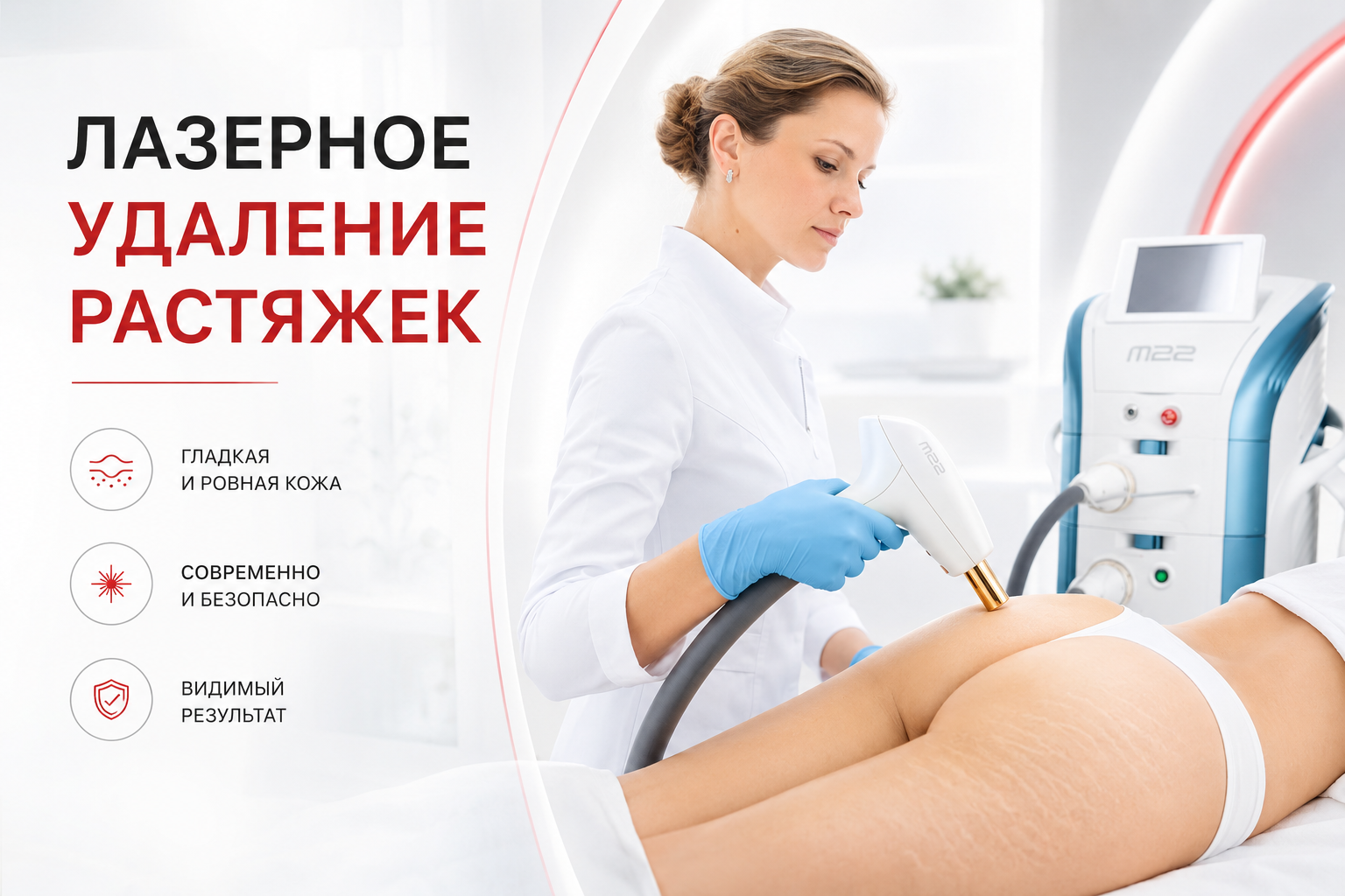 Лазерное удаление растяжек в Хабаровске - клиника Нефертити

