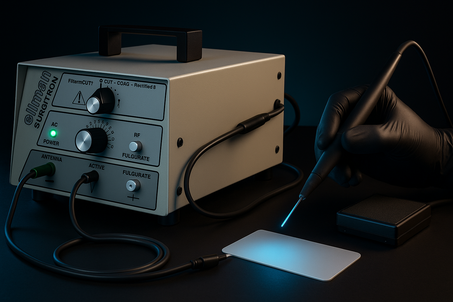 Детальный вид аппарата Сургитрон в клинике Нефертити
