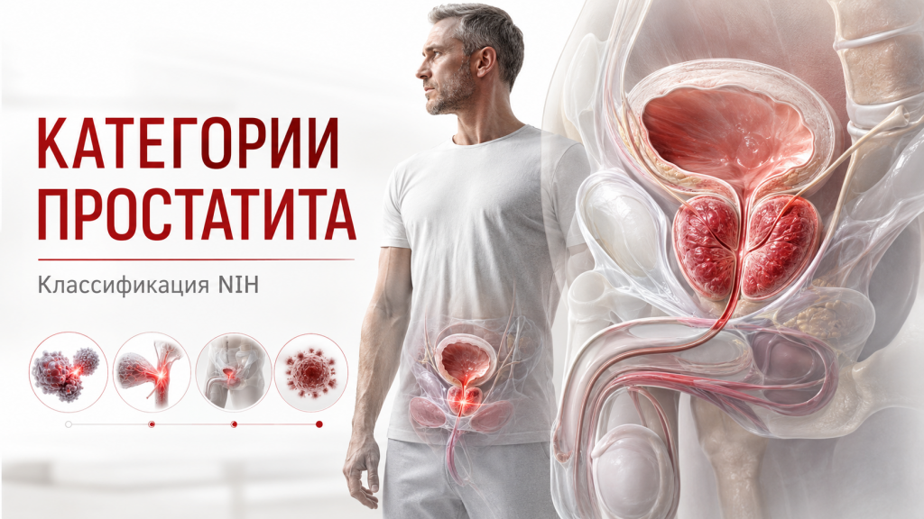 Классификация хронического простатита по NIH: категории I, II, III (СХТБ), IV