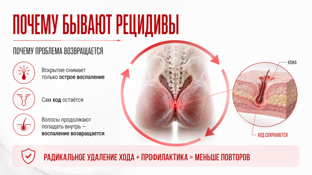 Проведение лазерного удаления кисты копчика в клинике Нефертити