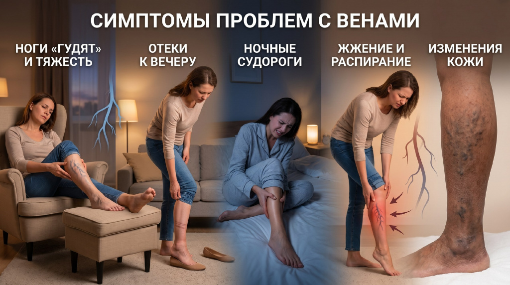 Симптомы варикоза на ногах в Хабаровске — тяжесть, отеки, заметные вены