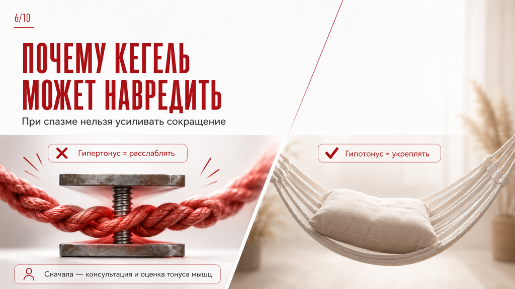 Опасность упражнений Кегеля при гипертонусе мышц тазового дна