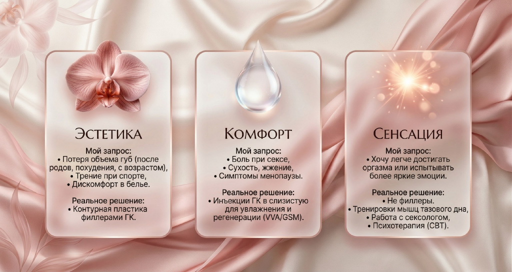 Коррекция половых губ филлерами — результат интимной пластики в Хабаровске