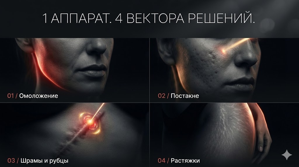 Показания к фракционной лазерной шлифовке ResurFX M22 в Хабаровске клиника Нефертити