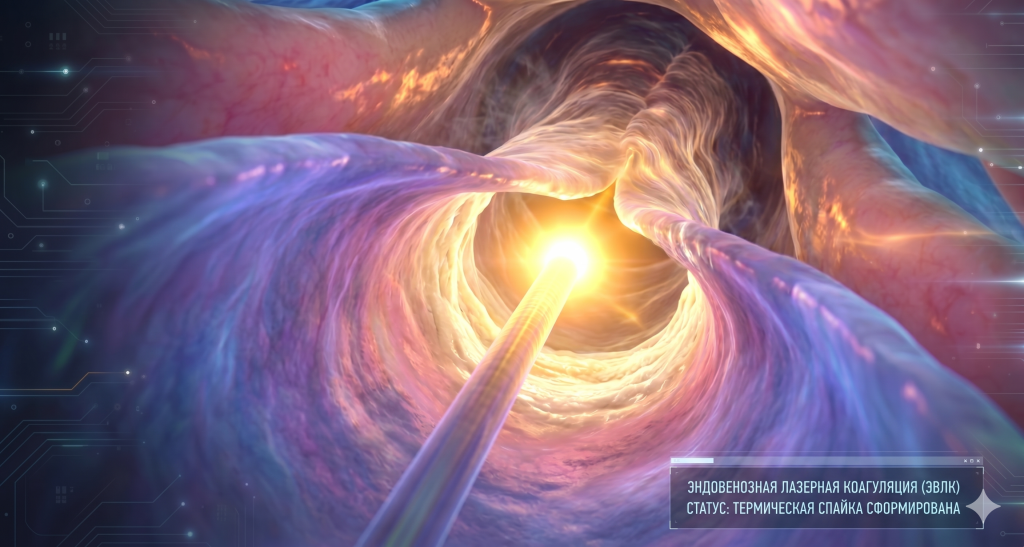 ЭВЛК на лазере Crystal под контролем УЗИ в Хабаровске — лечение варикоза в клинике Нефертити