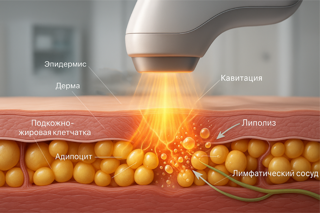 Ультразвуковой липолиз Ulfit разрушает жировые клетки и активирует вывод через лимфатическую систему. Без операции и боли. Клиника «Нефертити», Хабаровск.