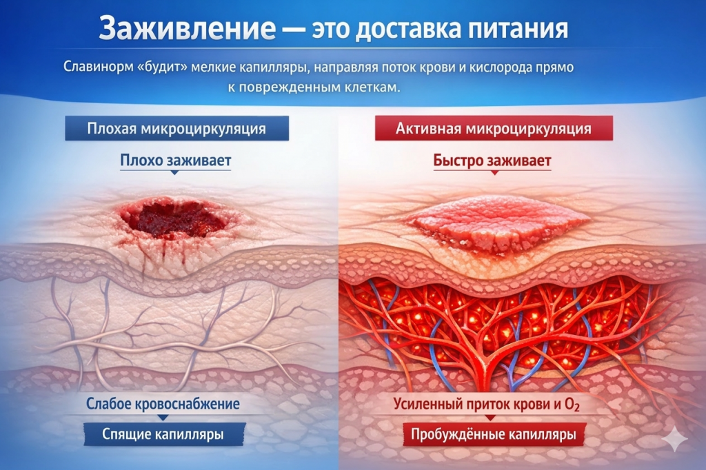 Славинорм помогает решить проблему медленного заживления ран на стопах
